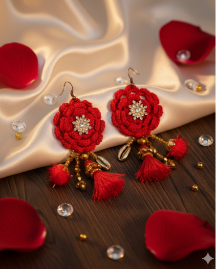 Háčkované  dizajnové náušnice "Ako chutí dizajn"